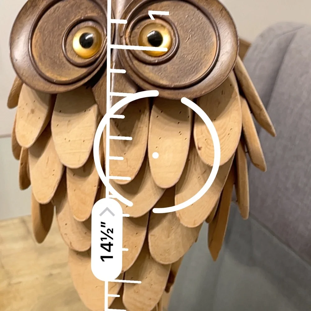 Unique Driftwood Galvanized Metal Amber Color Eyes Owl Lover Handmade Home Decor